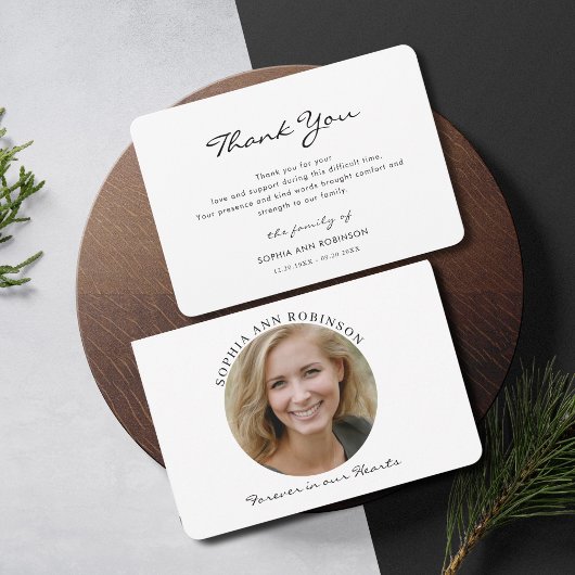 Carte de remerciement photo de souvenir moderne si