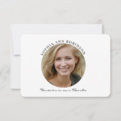 Carte de remerciement photo de souvenir moderne si (Dos)
