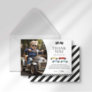 Carte de remerciement photo de voiture de course