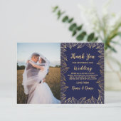 Carte de remerciement photo Engagement Mariage Or (Debout devant)