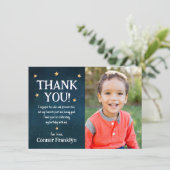 Carte de remerciement photo espace étoiles pour en (Debout devant)