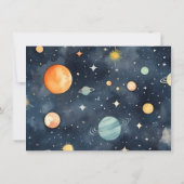 Carte de remerciement photo espace étoiles pour en (Dos)