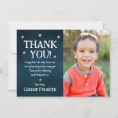 Carte de remerciement photo espace étoiles pour en (Devant)