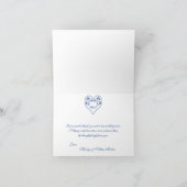 Carte de remerciement photo florale bleue royale e (Intérieur)