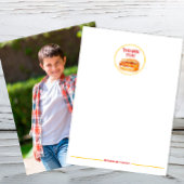 Carte de remerciement photo Hot Dog – BBQ pour enf