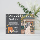 Carte de remerciement Photo Lumières de citrouille (Debout devant)