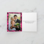 Carte de remerciement photo lustre rose noir et bl (Intérieur)