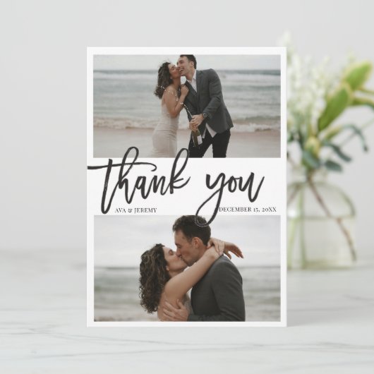 Carte de remerciement photo minimaliste (Debout devant)