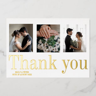 Carte de remerciement photo moderne avec feuille d