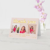 Carte de remerciement photo moderne en feuille de  (Orchidée)