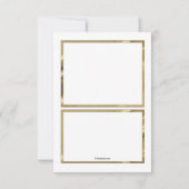 Carte de remerciement photo or et blanc (Dos)