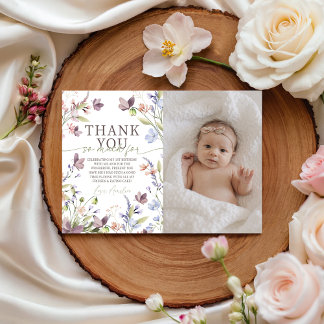 Carte de remerciement photo Petite Fleur Sauvage