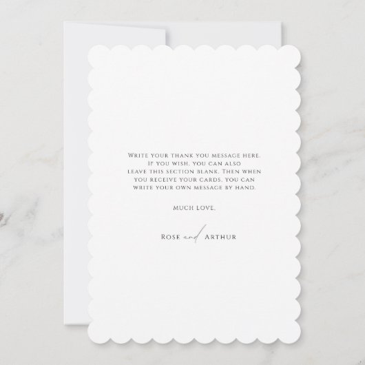 Carte de remerciement photo plate à scénario minim (Dos)