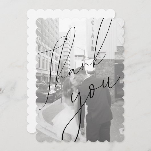 Carte de remerciement photo plate à scénario minim (Devant / Derrière)