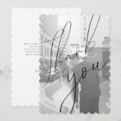 Carte de remerciement photo plate à script minimal (Devant / Derrière)