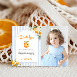 Carte de remerciement photo pour baby shower Orang