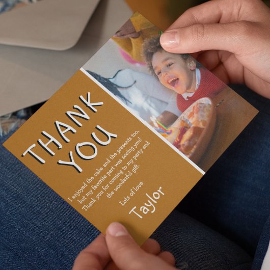 Carte de remerciement photo pour enfants moderne |