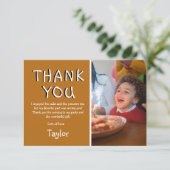 Carte de remerciement photo pour enfants moderne | (Debout devant)