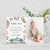 Carte de remerciement photo pour l'anniversaire d' (Debout devant)