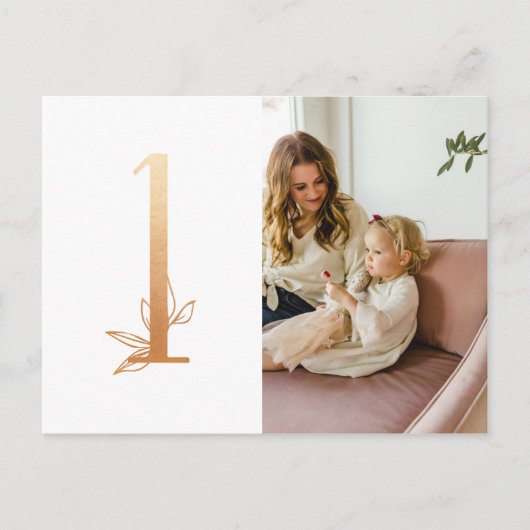 Carte de remerciement photo pour le premier annive (Devant)