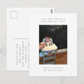 carte de remerciement photo pour le premier annive (Devant / Derrière)