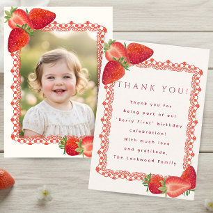 Carte de remerciement photo pour le premier annive