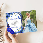Carte de remerciement photo Quinceanera Rose Argen