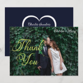 Carte de remerciement photo typographique élégante (Devant / Derrière)