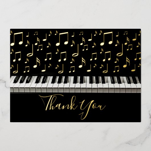 carte de remerciement piano (Recto)