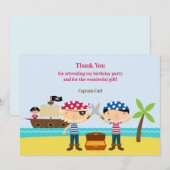 Carte de remerciement Pirate Mates (Devant / Derrière)