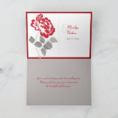 Carte de remerciement Pivoine rouge sur fond blanc (Intérieur)