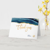 Carte de remerciement PixDezines H2 Agate sarcelle (Fleur jaune)