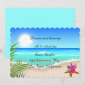 Carte de Remerciement Plage aux Étoiles de Mer Col (Devant / Derrière)