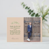 Carte de remerciement plane Communion Confirmation (Debout devant)