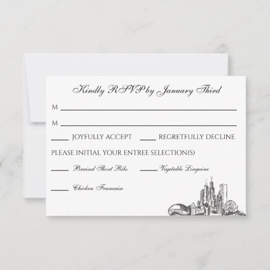 Carte de remerciement plat de l'horizon de Chicago (Devant)