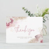 Carte de remerciement plat de roses botaniques sèc (Debout devant)