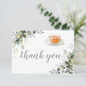 Carte de remerciement plat de verdure de thé (Debout devant)