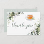 Carte de remerciement plat de verdure de thé (Devant / Derrière)