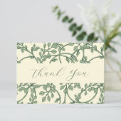 Carte de remerciement plat élégante sauge et crème (Debout devant)