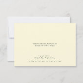 Carte de remerciement plat élégante sauge et crème (Dos)