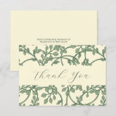 Carte de remerciement plat élégante sauge et crème (Devant / Derrière)