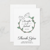 Carte de remerciement plat en forme d'anneau flora (Devant / Derrière)