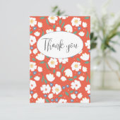 Carte de remerciement plat floral orange (Debout devant)