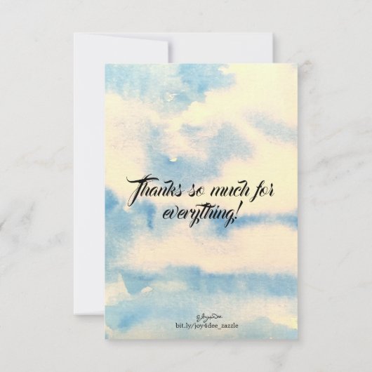 Carte de remerciement plat Papillon Bonheur (Dos)