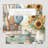 Carte de remerciement plat pour Baby Shower de cui (Devant / Derrière)