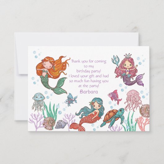 Carte de remerciement plat pour votre venue (Devant)