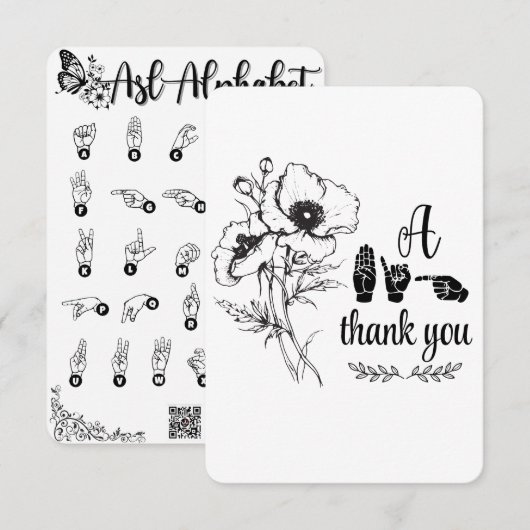 Carte de remerciement plat "Un grand merci" (Devant / Derrière)