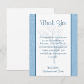 Carte de remerciement plate 4x5 Bleu d'hiver Noël (Devant / Derrière)