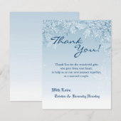 Carte de remerciement plate 4x5 Flocons de neige c (Devant / Derrière)