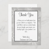 Carte de remerciement plate 4x5 Flocons de neige g (Devant / Derrière)